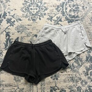 Brandy Melville waffle shorts bundle- black and grey